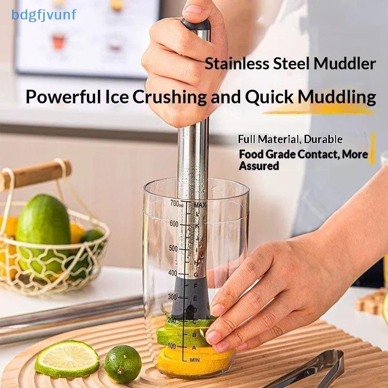 BDGF สแตนเลสบดน้ําแข็งค้อนมัลติฟังก์ชั่ Popsicle Stis Cotail Swizzle Sti ผลไม้มะนาว Huddle Pestle บาร์เครื่องมือ TH