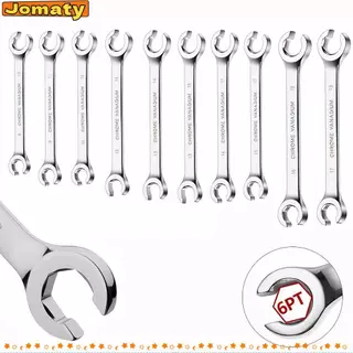 JOMATY ประแจเปิดแหวน 8-19 มม.Flare Nut ประแจ, เครื่องมือมือกระจก Double Head สายเบรคประแจซ่อมรถยนต์