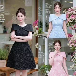 D614 เดรสผ้าคลุม ผ้าJACKGUARD มีไซส์S-3XL ความยาว40นิ้ว ใส่ทำงาน ออกงาน ไปงานแต่ง