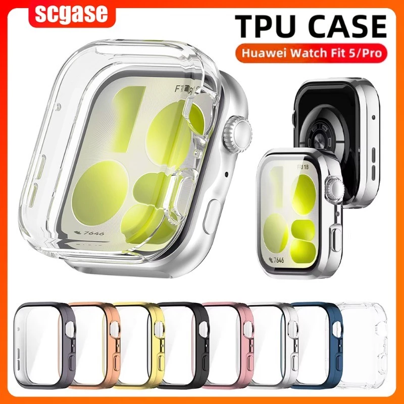 คลุมทั้งหมดสําหรับ Huawei Watch Fit 5 4 3 TPU ป้องกันหน้าจอกรณีกรอบป้องกันกันชน Huawei Watch Fit 4 Pro 5 Pro อุปกรณ์เสริม