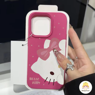 ซองหนังลายจุด เฮลโล คิตตี้ สุดน่ารัก สำหรับ Samsung A17 A36 A05s A15 A07 A35 A06 A24 A16 A15 A54 A34 A53 S23 ULTRA