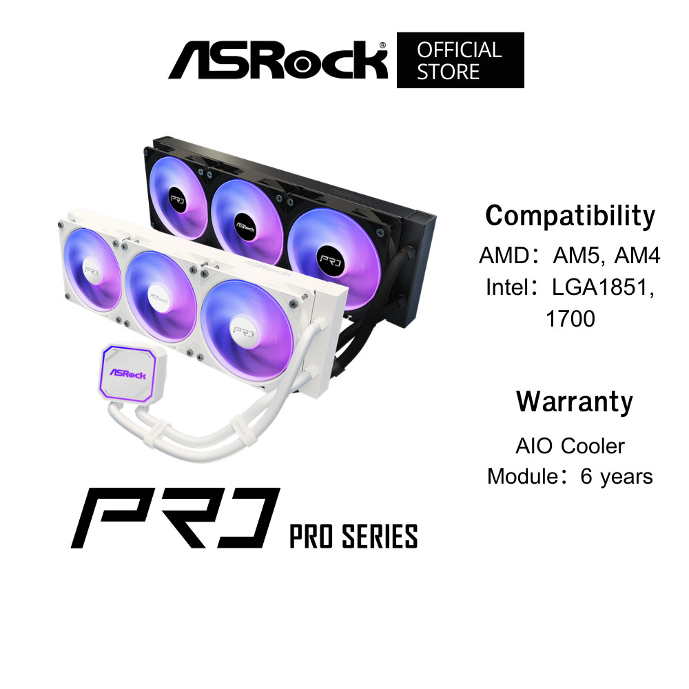ASROCK Pro 360 ARGB AIO Cooling (ชุดน้ำระบบปิดระบายความร้อน) AM5, AM4 / LGA1851, 1700 ARGB Gen1