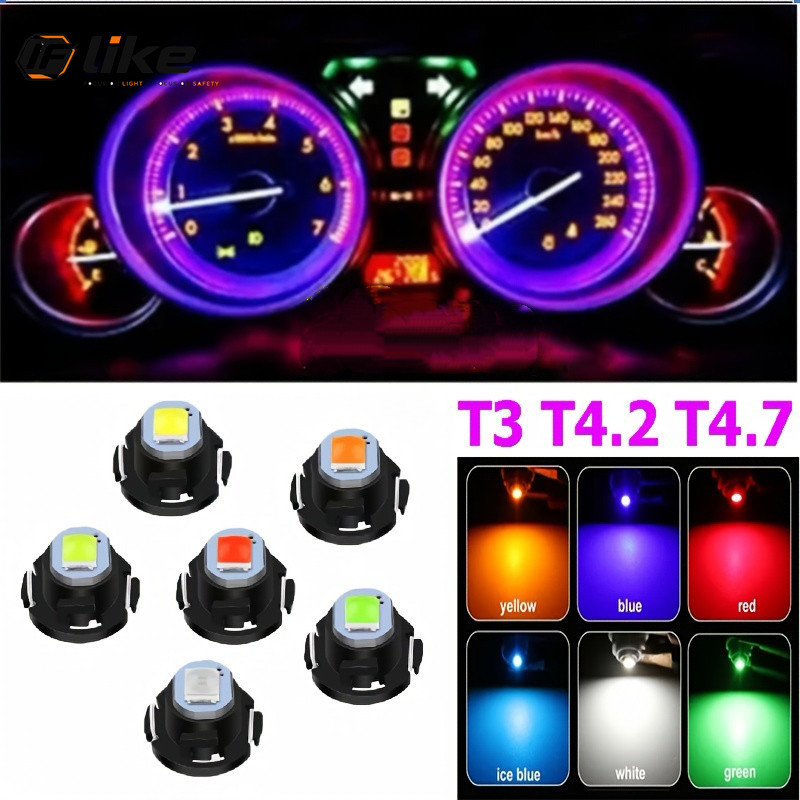 ไฮไลท์ Nonpolar แดชบอร์ดไฟ led T5 หลอดไฟ led T3 T4.2 W3W T4.7 led 3030 ภายในรถเครื่องมือโคมไฟอัตโนมั