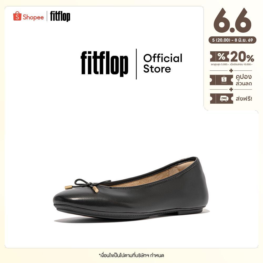FITFLOP DELICATO BOW SOFT BALLET FLATS รองเท้าคัทชูผู้หญิง รุ่น HX8-001 สี BLACK