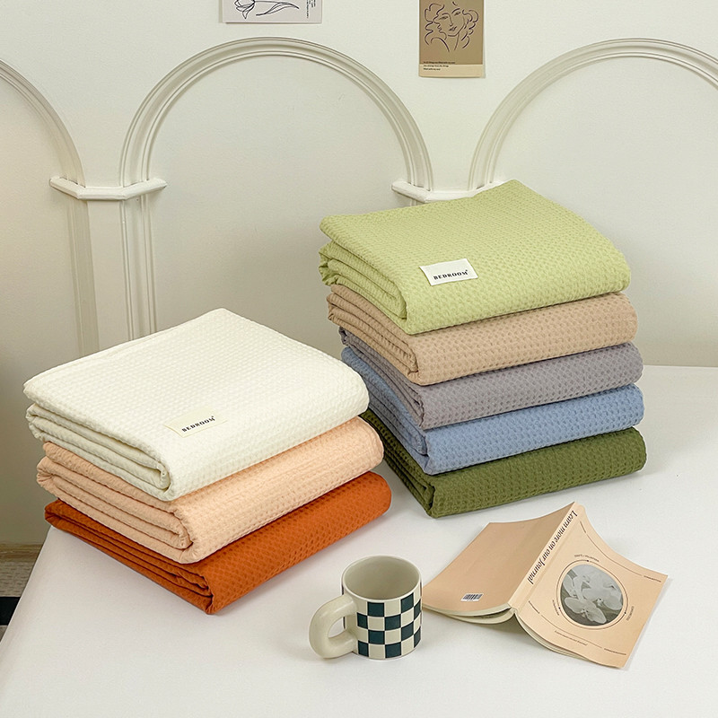 Muji Cotton Checkerboard Waffle Single Quilt Cover Good Product Pure Cotton Washed Quilt Bag Quilt S