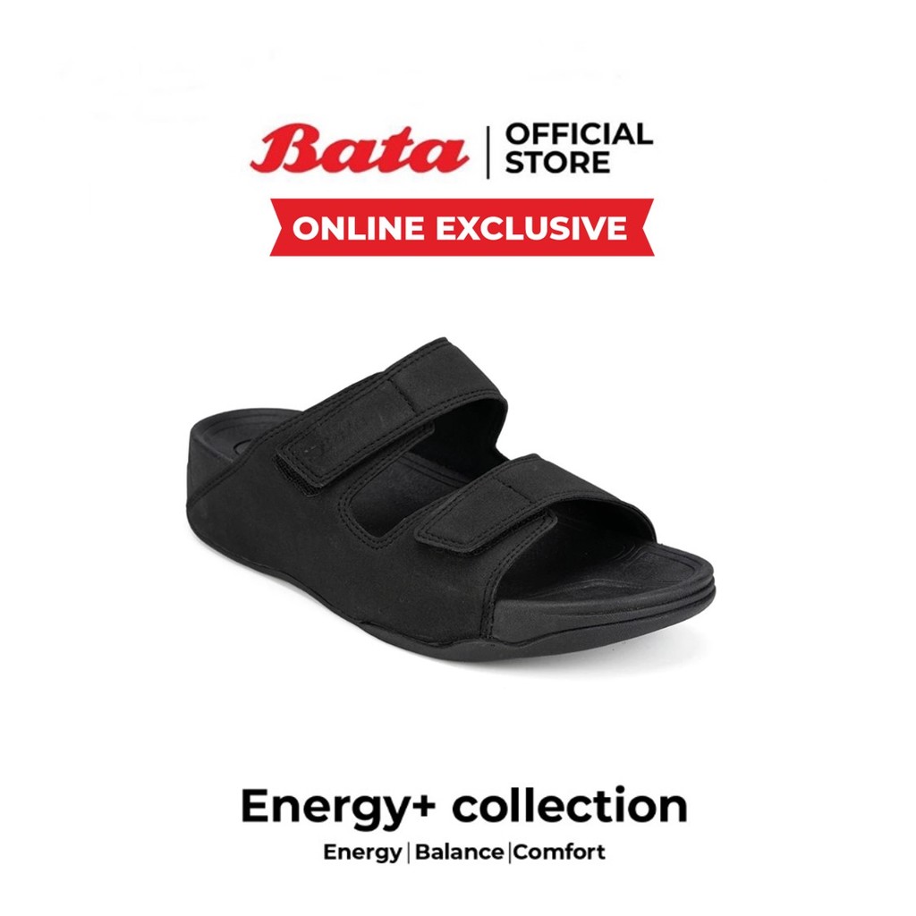 Online Exclusive Bata บาจา Energy+ รองเท้าแตะแบบสวม  สำหรับผู้ชาย สีน้ำเงิน 8619564 สีดำ 8616564 สีน้ำตาล 8614564