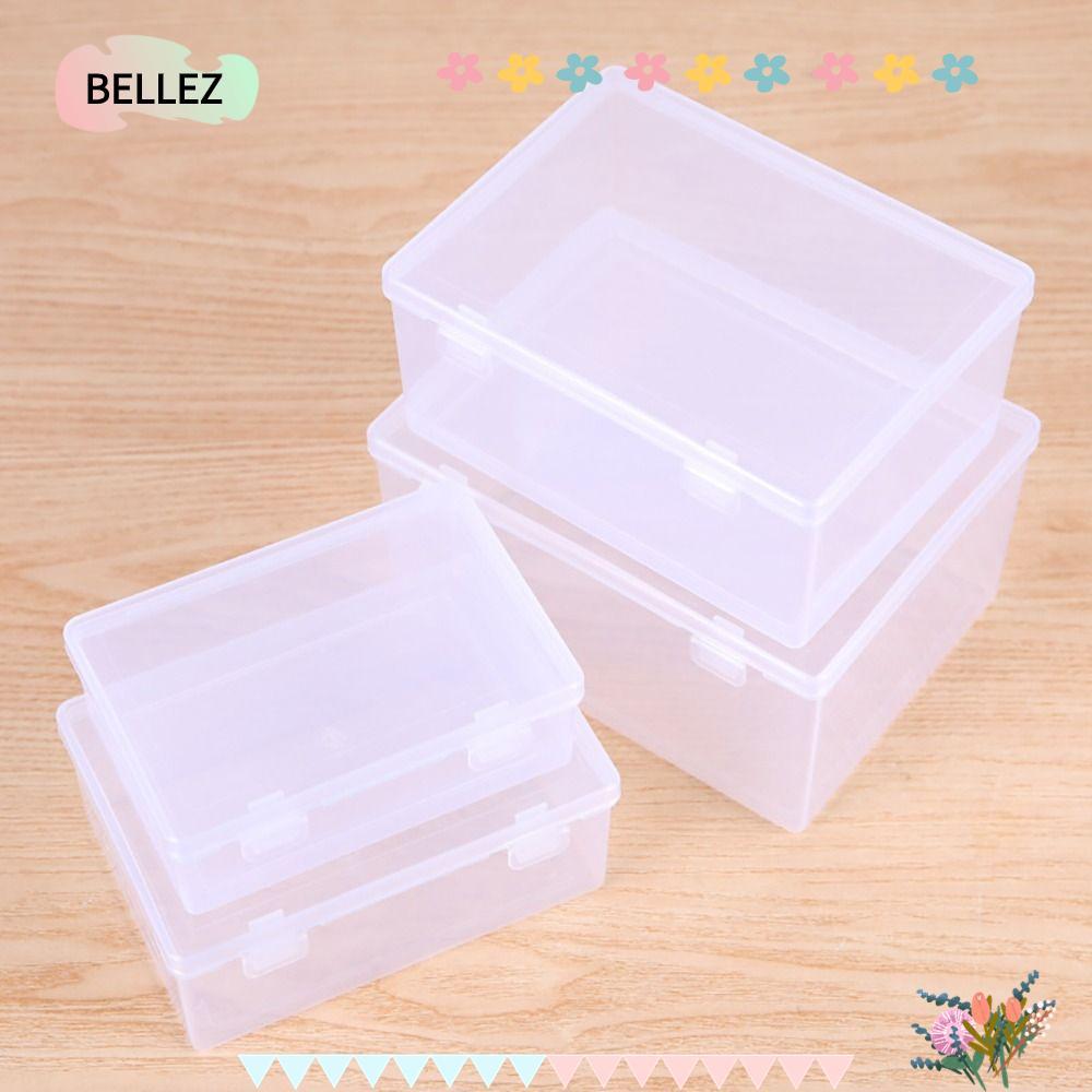 เบลล์ซ์ 1ชิ้นกล่องเก็บ,โปร่งใสสี่เหลี่ยมผืนผ้าพลิกกล่อง,ฝุ่นแบบพกพาขนาดเล็กขนาดกลางขนาดใหญ่พลาสติกหนาสําหรับยาเครื่องประดับต่างหูเครื่องสํา