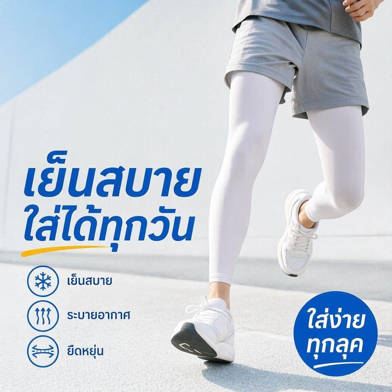 ปลอกขากันแดด ปลอกขาไอซ์ซิล์ก กันยูวี แห้งไว ระบายอากาศ ซับเหงื่อ ยืดหยุ่นสูง ขี่มอเตอร์ไซค์