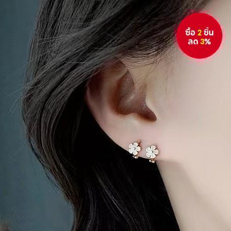 Minimalist Gold Floral Hoop ต่างหูสําหรับผู้หญิง Dainty Elegant Ear Cuff แฟชั่น Stackable Boho เครื่องประดับของขวัญ