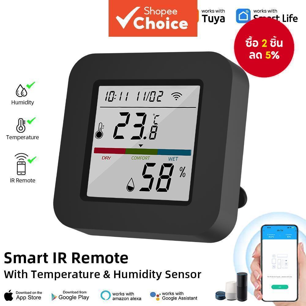 Tuya smart universial IR เซ็นเซอร์อุณหภูมิความชื้นสําหรับทีวี/เครื่องปรับอากาศทํางานร่วมกับ Alexa Google