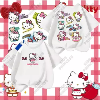 COD (จัดส่งตลอด 24 ชั่วโมง) เสื้อยืดเด็กผู้หญิง ลายแมวน่ารัก สไตล์เกาหลี เสื้อผ้าเด็กแฟชั่น แขนสั้น ผ้านุ่ม ใส่สบาย