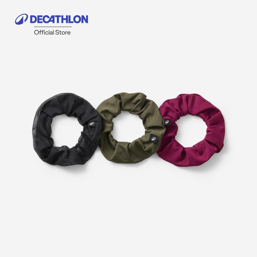 Decathlon Elastic Hair Sports Scrunchies Three-Pack ที่รัดผมสำหรับเล่นกีฬา (แพ็ค 3 ชิ้น) - Black / Purple / Green