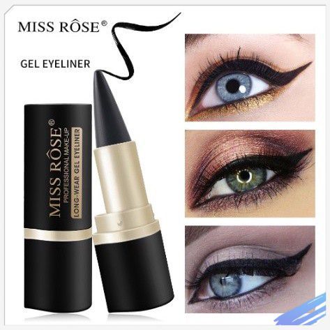 [พร้อม] MISS ROSE beauty eyes แต่งหน้าดินสอน้ําสีดํา Gel no Eyeliner/มืออาชีพแต่งหน้าสําหรับเจลอายไล