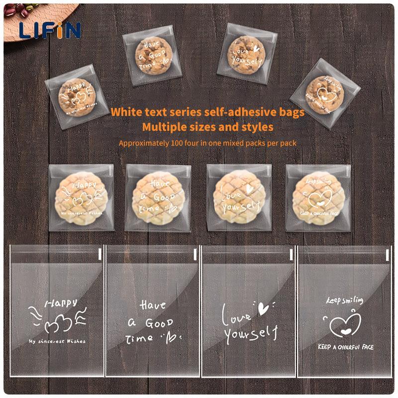 Lifin Mart 100ชิ้นถุงใสมีกาวในตัวถุงขนมคุกกี้เบเกอรี่มีกาวในตัวถุงบรรจุภัณฑ์บิสกิตแต่ละชิ้น