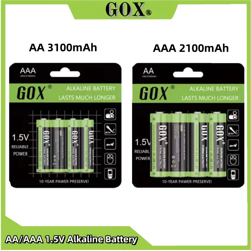 GOX 1.5V AA 3100mAh และ AAA 2100mAh แบตเตอรี่อัลคาไลน์