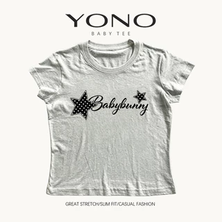 (พร้อมส่ง24ชม.) baby tee สีน้ำตาล ลายดาวลายจุดกับตัวอักษร ฟีลวินเทจหวานเท่ ทรงเข้ารูป ใส่ชิคแมตช์ง่าย