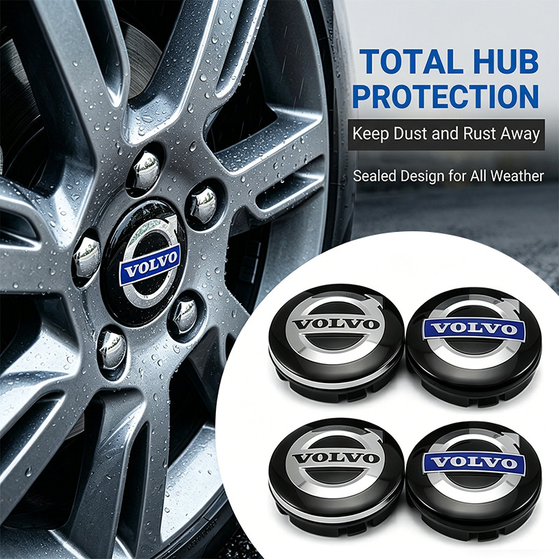 4 ชิ้น 64 มิลลิเมตรรถศูนย์ล้อ Hub Cap Badge Accessor สําหรับ Volvo Rdesign T6 AWD C30 C70 XC60 XC90 