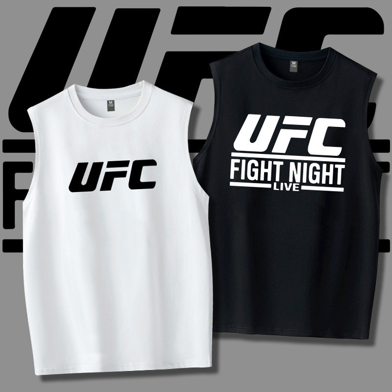 เสื้อกล้ามผ้าฝ้ายแท้100% ลาย UFC FIGHT NIGHT ยูนิเซ็กซ์สไตล์สปอร์ต-มวยไทย เหมาะใส่ไปออกกำลังกายและพบปะเพื่อน S-3XL
