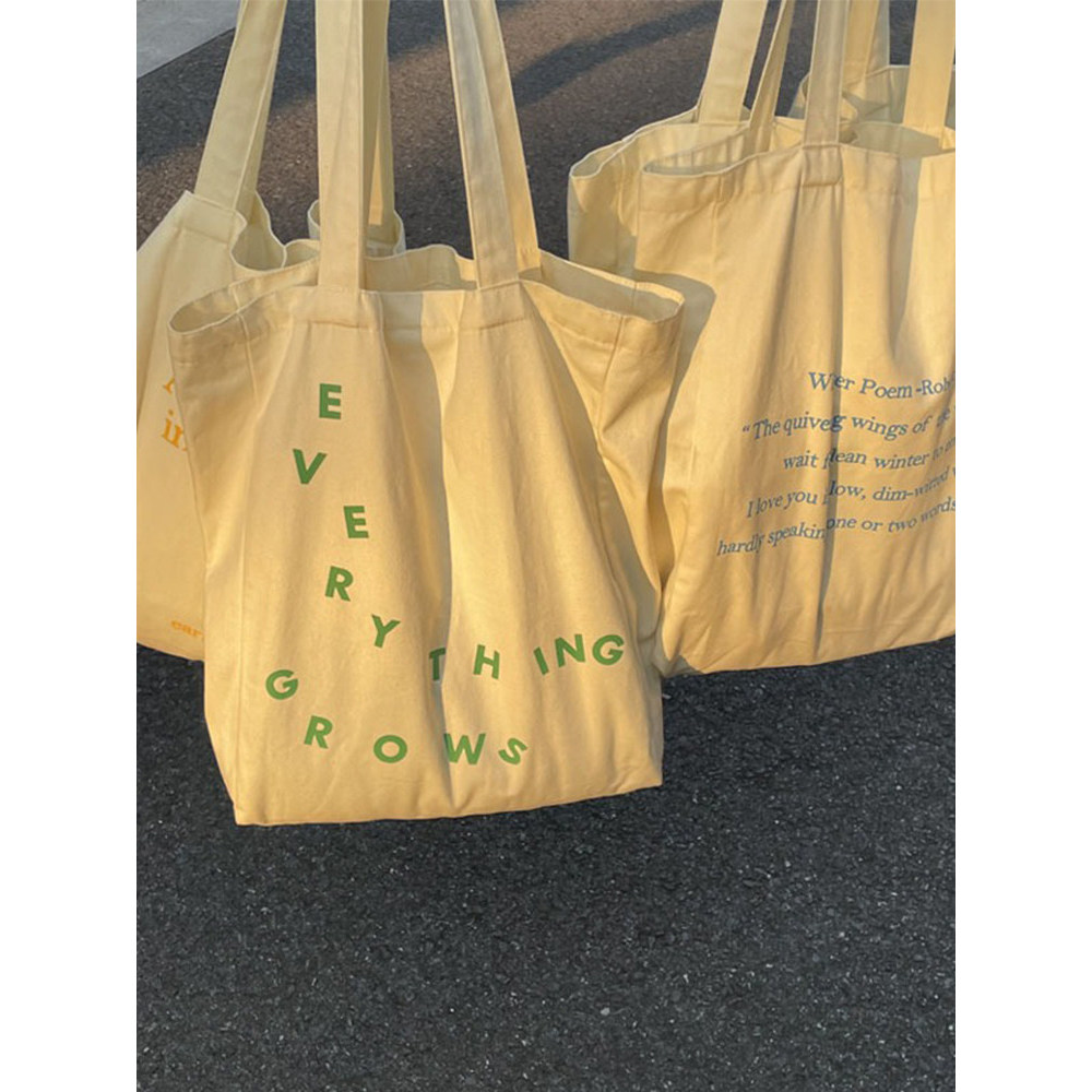 Tote Youth Casual Shoulder Bag Canvas Bag Female College Student Class Large Capacity Commuter Work 