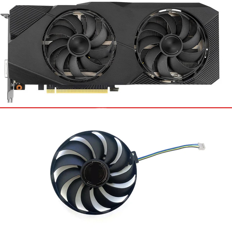 95มม. ที129215SU FDC10U12S9-C 4PIN DUAL RX 5500XT GPU FAN สําหรับ ASUS ROG Strix GTX 1660S SUPER GTX