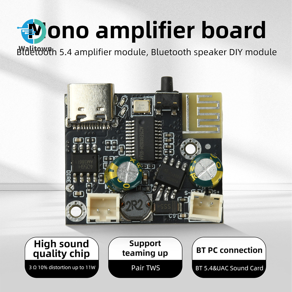 DC3.7-5.0V BPM13 Plus Mono เครื่องขยายเสียงบลูทูธ 5.4 เครื่องขยายเสียงโมดูลลําโพงบลูทูธ DIY โมดูล Type-C