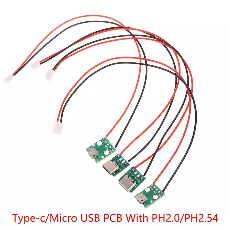 (GOOD) Type-c PCB พร้อมอะแดปเตอร์แปลง Cabel Micro USB เป็น DIP หญิงเชื่อมต่อ Breakout Board สายชาร์จบัดกรีบอร์ด Soet (ใหม่)