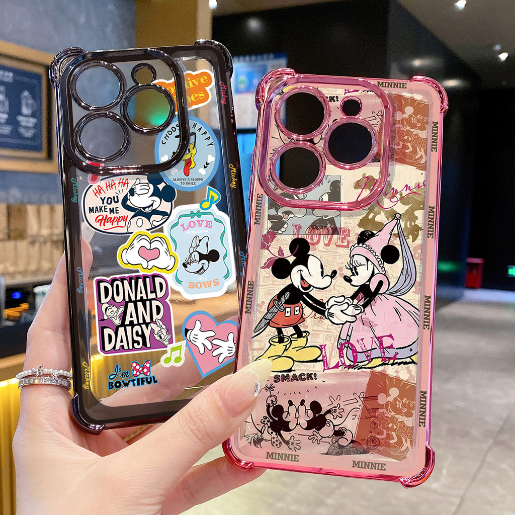 เข้ากันได้กับ Infinix Hot 50i 40i 40 Pro 30 Play Note 30 Smart 9 8 0 เคสชุบใสฝาครอบป้องกันการตก