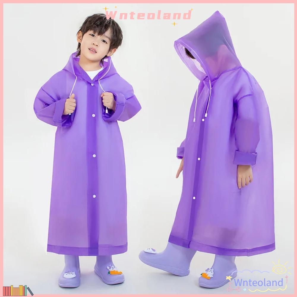 WNTEOLAND เสื้อกันฝนเด็ก, EVA Non-disposable Rain Coat,คุณภาพสูงFull Body สะดวกทนทานเสื้อกันฝนชิ้นเดียวกลางแจ้ง