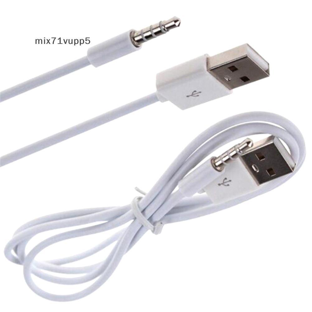 Mix71vu 3.3FT แจ็คช่องต่อสัญญาณเสียง3.5มม. เป็น USB 2.0สายชาร์จตัวผู้สำหรับ MP3
