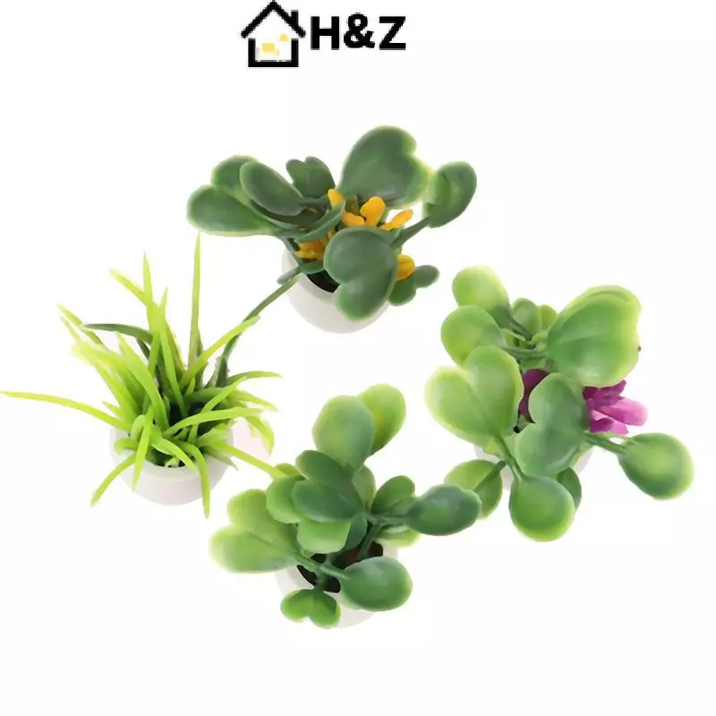 HZ 1:12 Dollhouse Miniature พืชสีเขียวในกระถาง thumbnail 8
