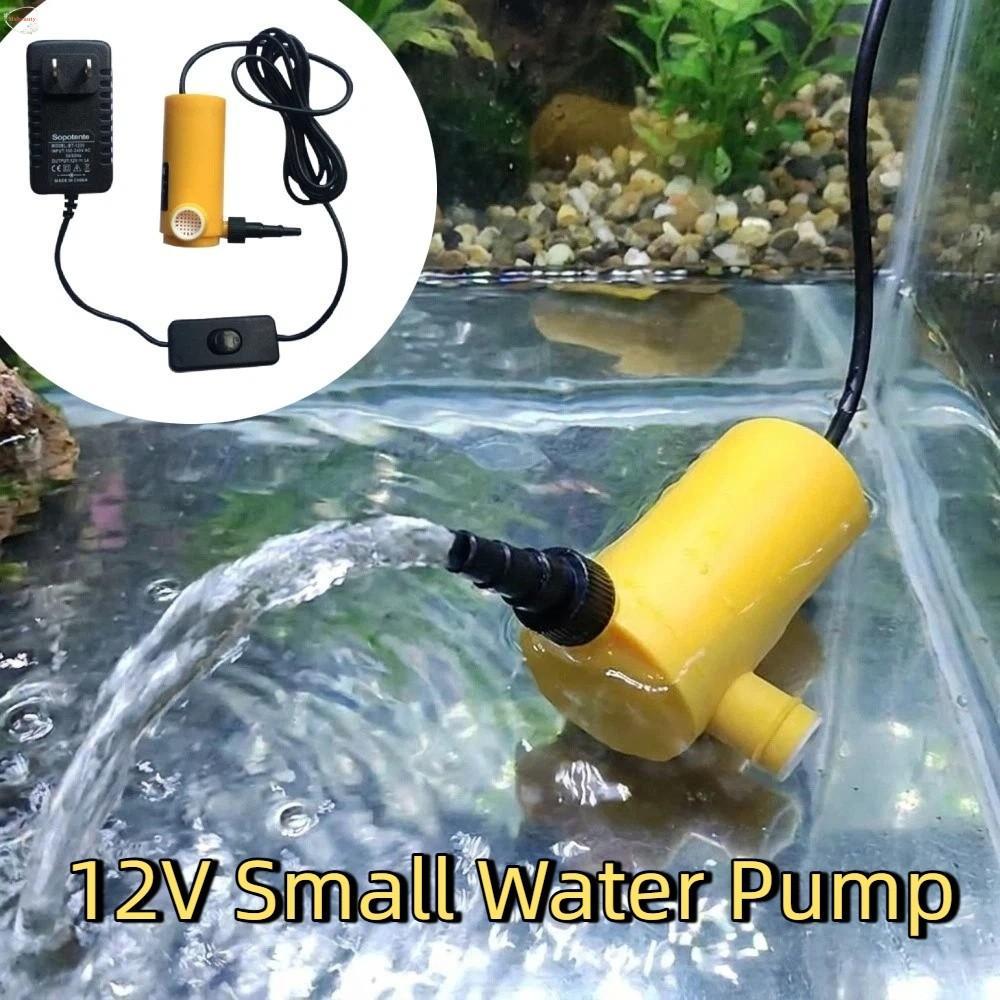 MXBEAUTY ปั๊มน้ําขนาดเล็ก 12V, Self-priming พร้อมท่อน้ํา Mini Submersible Pump, Professional Lift 10/15M เสียงรบกวนต่ํา Dry-run Protection Booster Pump ถังปลา