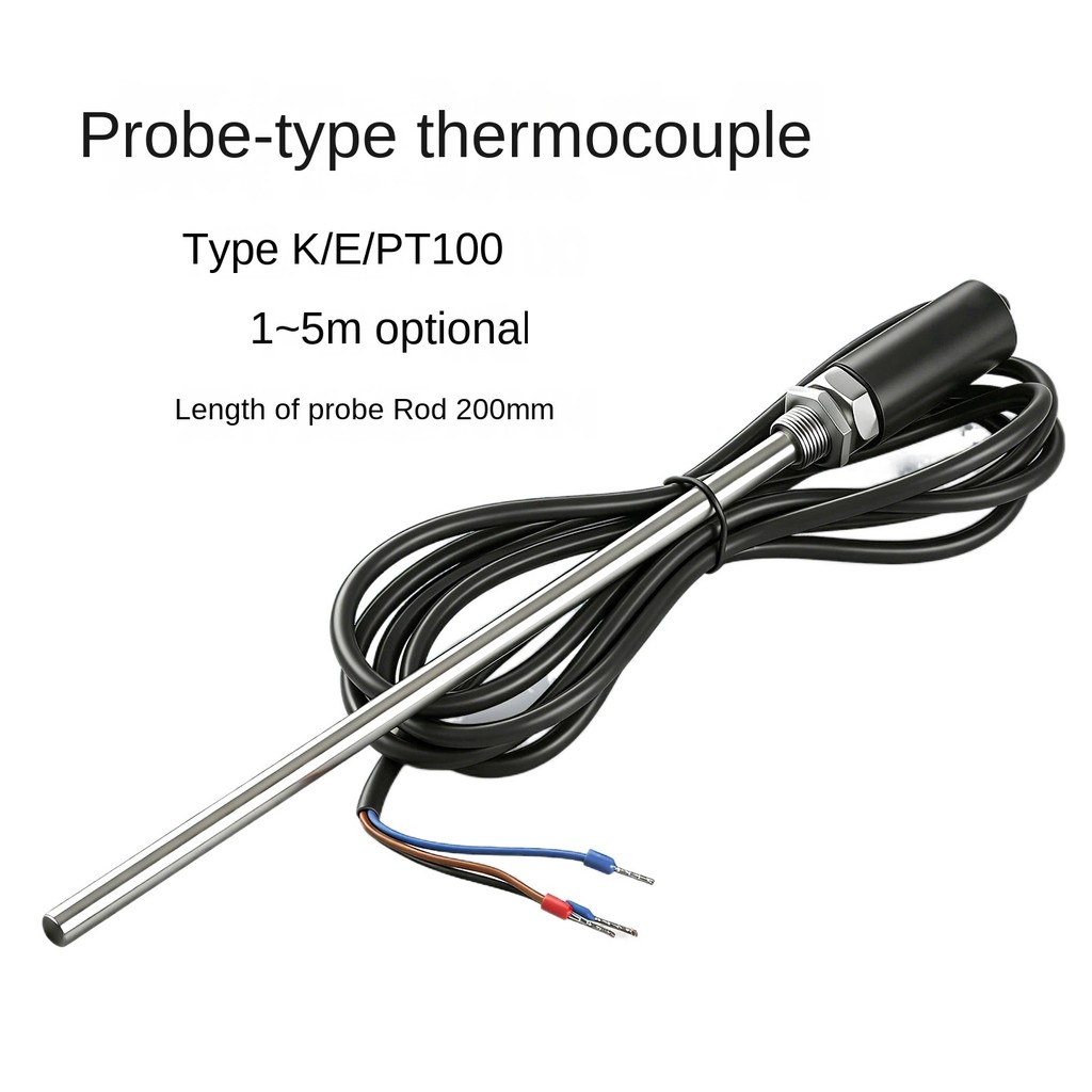 Probe ประเภท Thermoelectric คู่ K ประเภท E ประเภทความต้านทานความร้อนอุณหภูมิควบคุม Probe CU50 PT100 ประเภทเซ็นเซอร์อุณหภูมิการวัดสาย