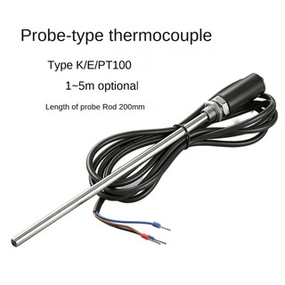 Probe ประเภท Thermoelectric คู่ K ประเภท E ประเภทความต้านทานความร้อนอุณหภูมิควบคุม Probe CU50 PT100 ประเภทเซ็นเซอร์อุณหภูมิการวัดสาย