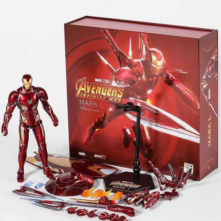 Marvel Avengers Iron Man รูป Cool Weapon Deluxe ชุดเดสก์ท็อปอินเทรนด์เล่นตกแต่งกล่องปริศนา