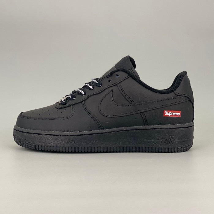 พร้อมส่ง Air Force 107 Supreme Black Low Cut Casual Board Shoes / CU9225-001