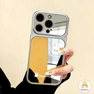 เคสโทรศัพท์กระจกกระต่ายน้อยน่ารักเรียบง่าย เคสไอโฟน17 เหมาะสำหรับIPhone X XS Max17 16 11 13 XR 14 12 ProMAX 14 Plus