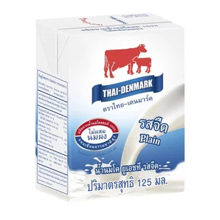 ไทยเดนมาร์ค นมกล่อง UHT รสจืด 125 มล.( นมวัวแดง ขายยกลัง) / Thai-Denmark Plain Milk 125 ml 48 Boxes