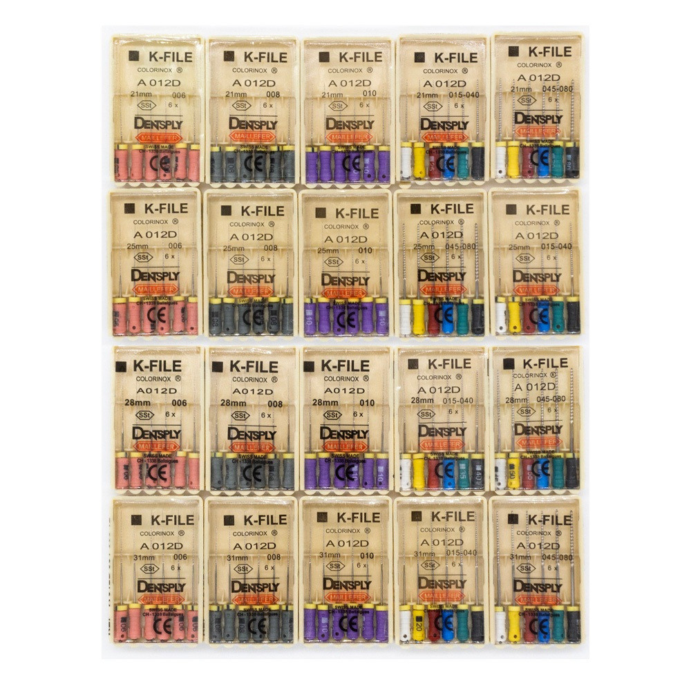 6 ชิ้น/กล่องทันตกรรมสแตนเลส K-file Endo Dentsply Mallifer