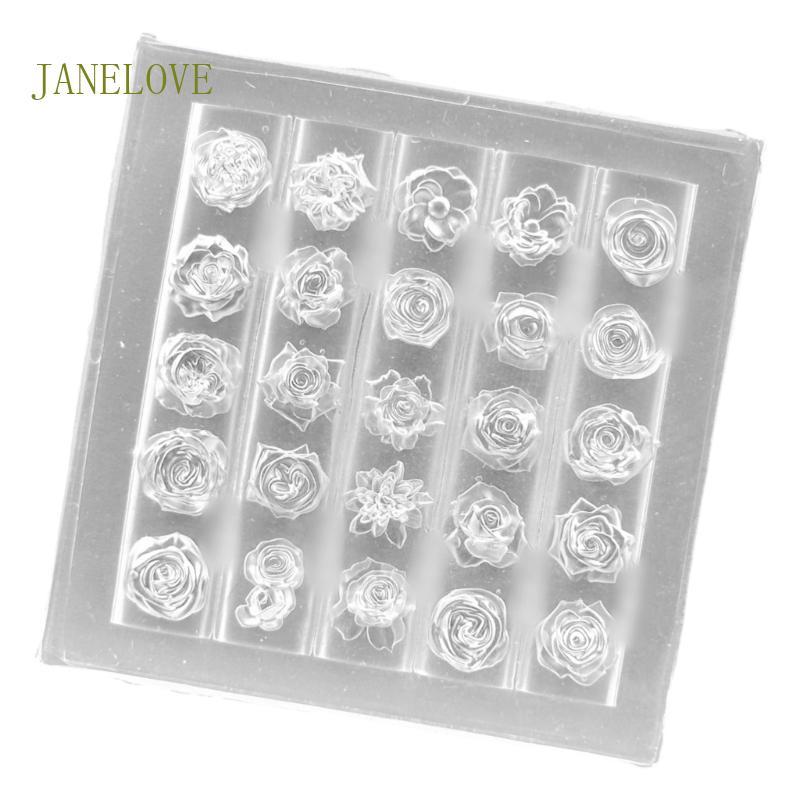 JLOVE แม่พิมพ์ซิลิโคนเล็บ Moulds อุปกรณ์เสริมแม่พิมพ์ Rose Shape เล็บตกแต่งแม่พิมพ์