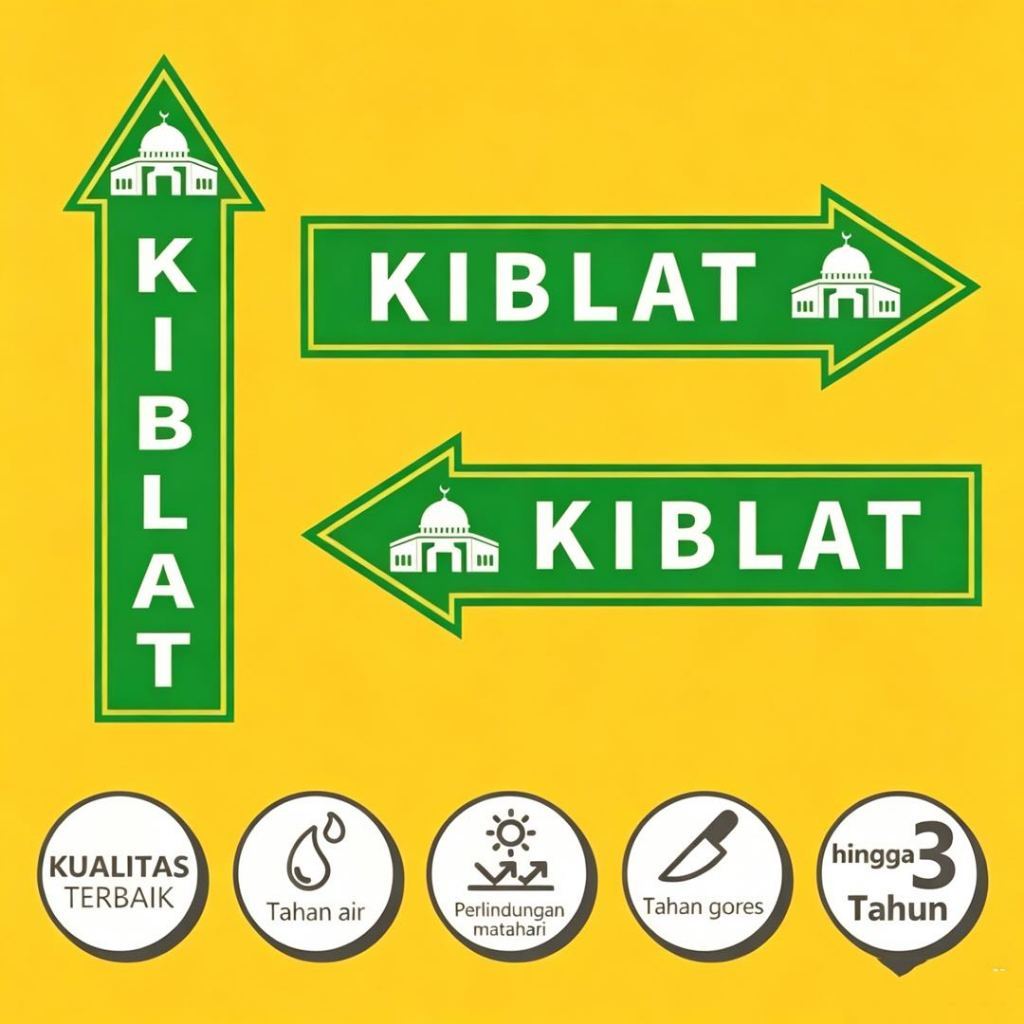 น้ํายาสติ๊กเกอร์ Qibla / สติ๊กเกอร์ สติ๊กเกอร์ทิศทาง Qibla / ทิศทาง Qibla / ทิศทาง สําหรับสวดมนต์ / 