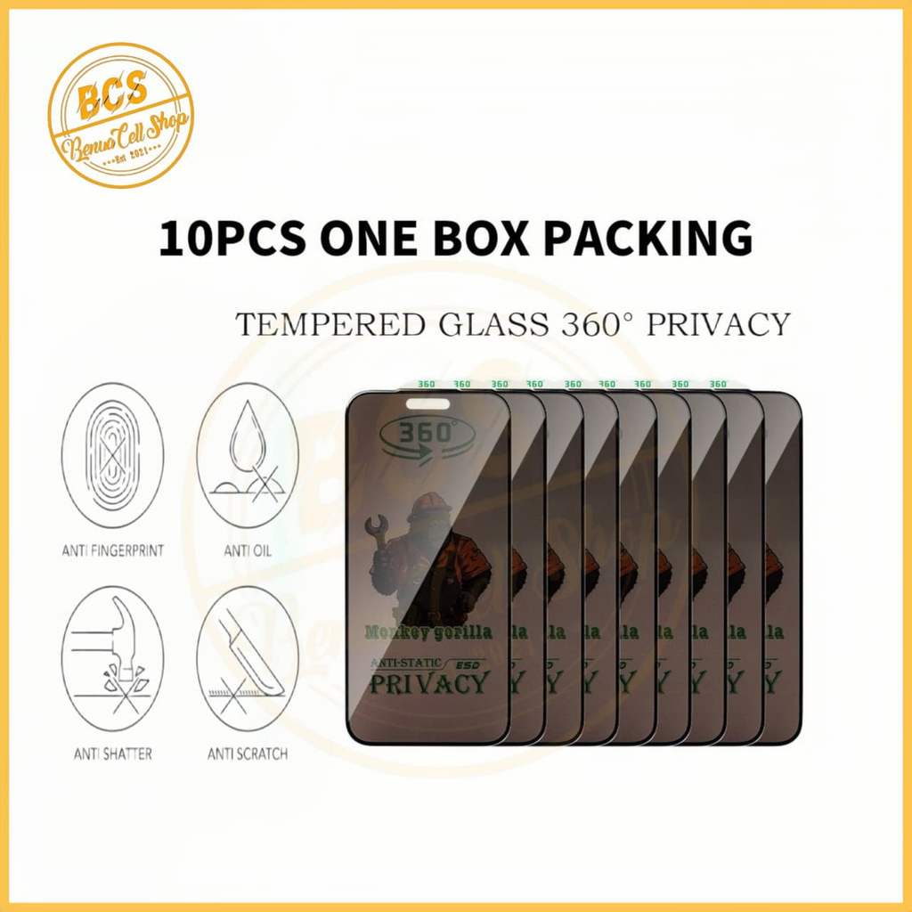 BCS - TEMPERED GLASS ANTI STATIC SPY 360° สําหรับ REALME 16T 14 14T 14X 13 13 PLUS 12 PLUS 9i RELAME