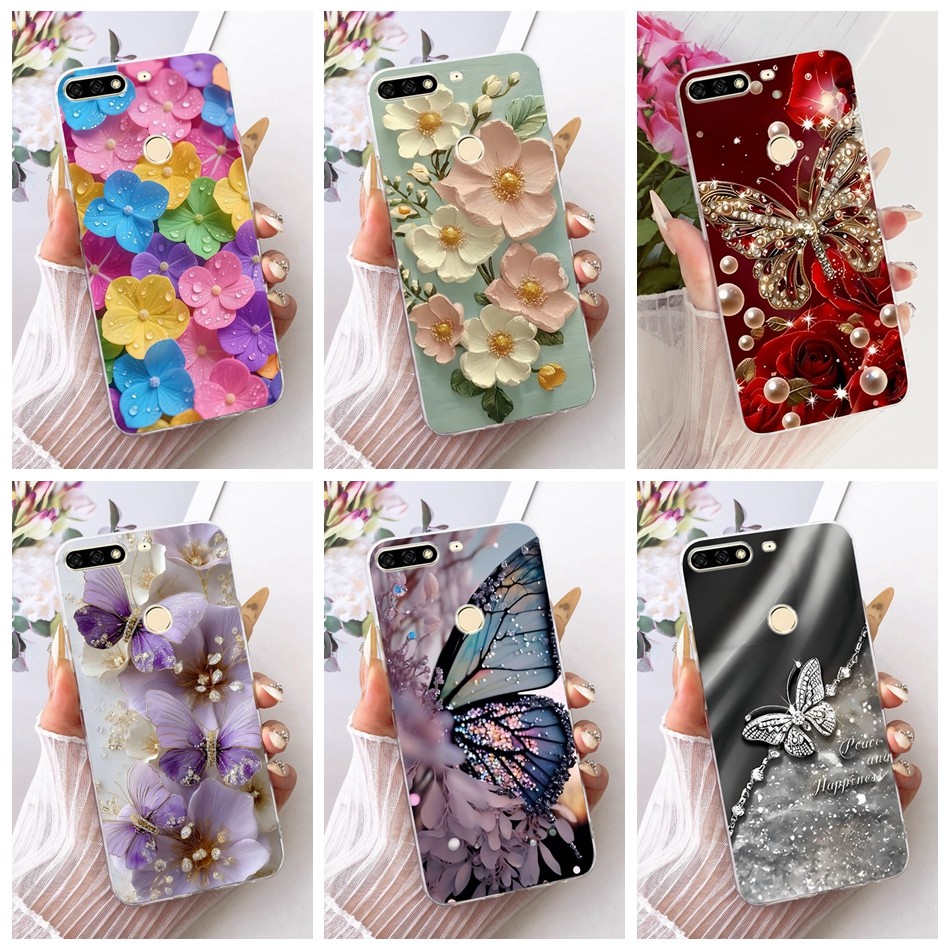 สําหรับ Huawei Nova 2 Lite LDN-L21 LDN-LX2 / Nova Lite PRA-LX1 PRA-LX2 ใหม่ดอกไม้ผีเสื้อรูปแบบเคสโทร