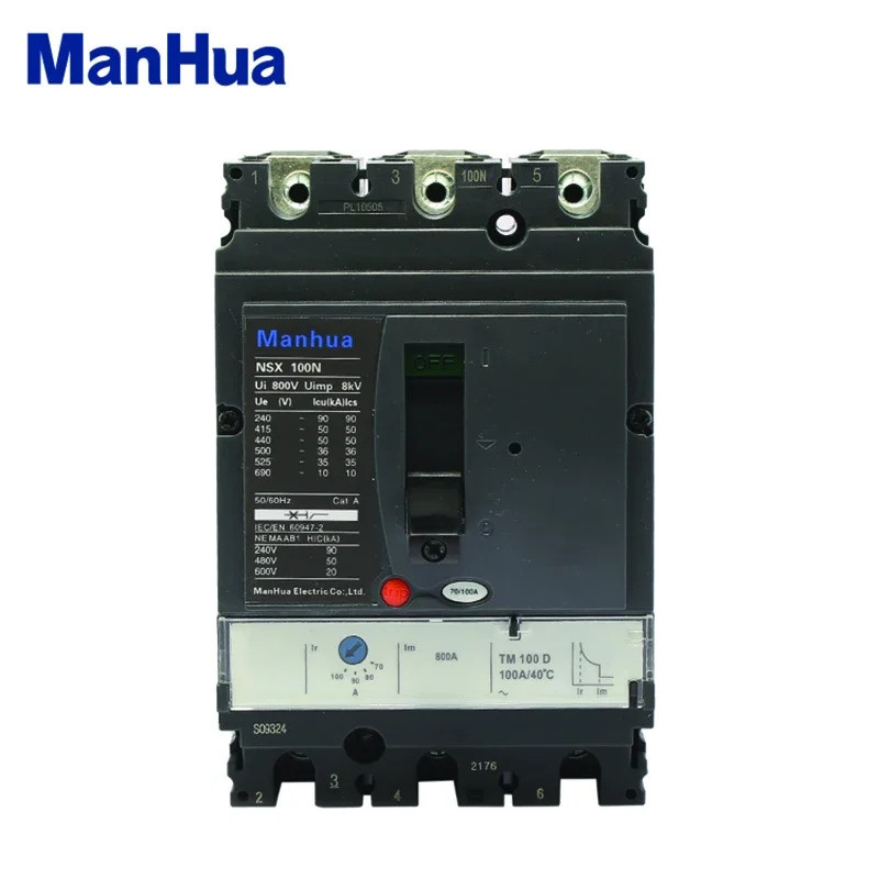 คลาสสิก NSX-100N 100A 3P Triple Poles Phase Fixed Air Switch MCCB AC440V Short-Circuit Over-Current 