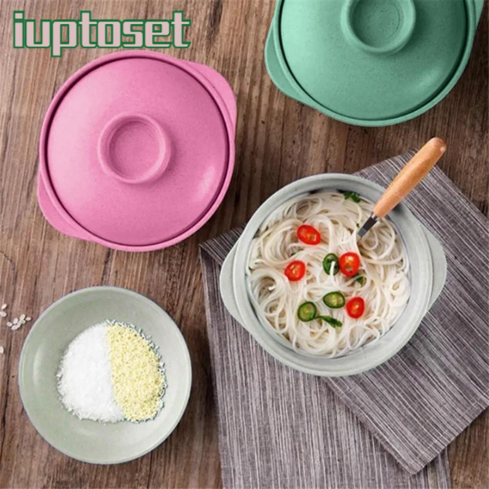 IUTTOSET ชามบะหมี่กึ่งสําเร็จรูป, กล่องใส่อาหารบนโต๊ะอาหารเพื่อสุขภาพชามข้าว,พร้อมฝาปิด PP ชามมัลติฟังก์ชั่นบนโต๊ะอาหาร