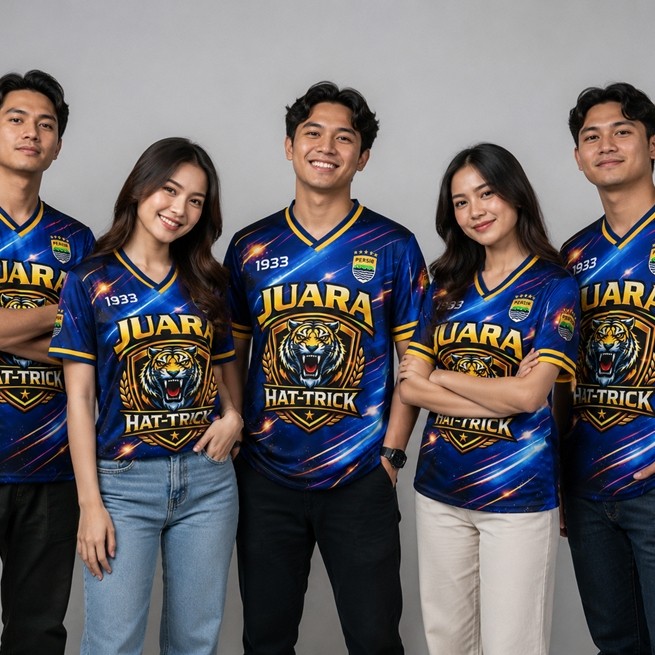 Persib Champion Hattrick 3 Star Full Print HD Jersey Premium Bandung Supporter Football Shirt