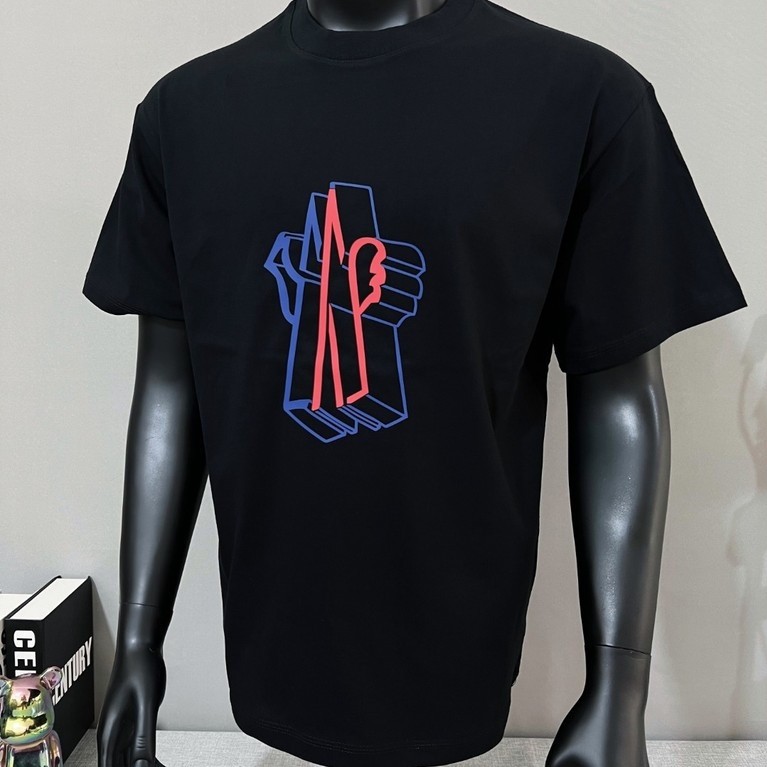 Moncler/Mengkou/6XL คลาสสิกรอบคอแขนสั้นเสื้อยืดผู้ชายผู้หญิงสไตล์ PLUS ขนาดพิมพ์เสื้อยืดหลวม PLUS ขน