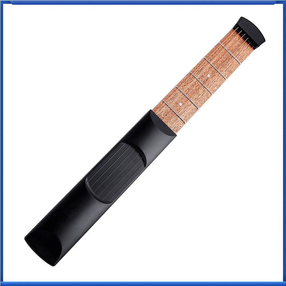 Lestoree-th Dioche แบบพกพากีตาร์เทรนเนอร์คอร์ด 6 String Fret เครื่องมือสำหรับผู้เริ่มต้นไม้ Sapele สีดำ 25 ซม