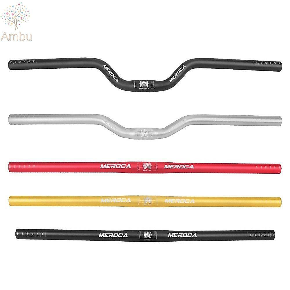 AMBU แฮนด์จักรยาน ขนาด 25.4x540/580 มม., Riser Handlebar จาก MeroCa, ทำจากอลูมิเนียมทนทานสำหรับการขี่