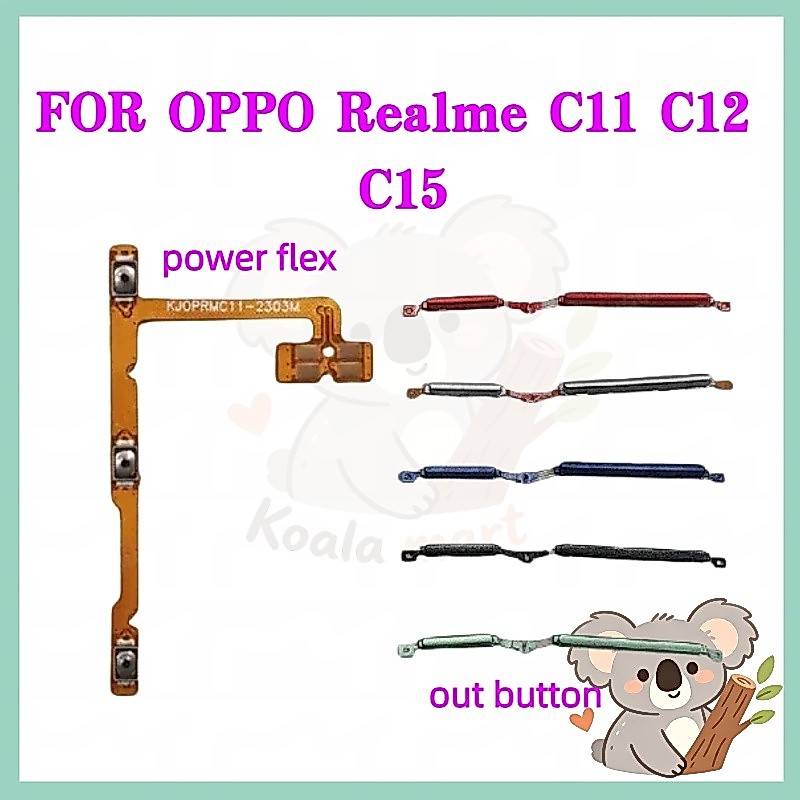 ปุ่มสวิตช์นอก ปุ่มเปิดปิด ปุ่มเปิดเสียง สําหรับ OPPO Realme C11 C12 C15