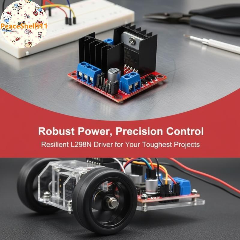 PeaceShells L298N บอร์ดขับมอเตอร์ DC & Stepper Motor Driver Module สําหรับหุ่นยนต์อัจฉริยะรถ VN